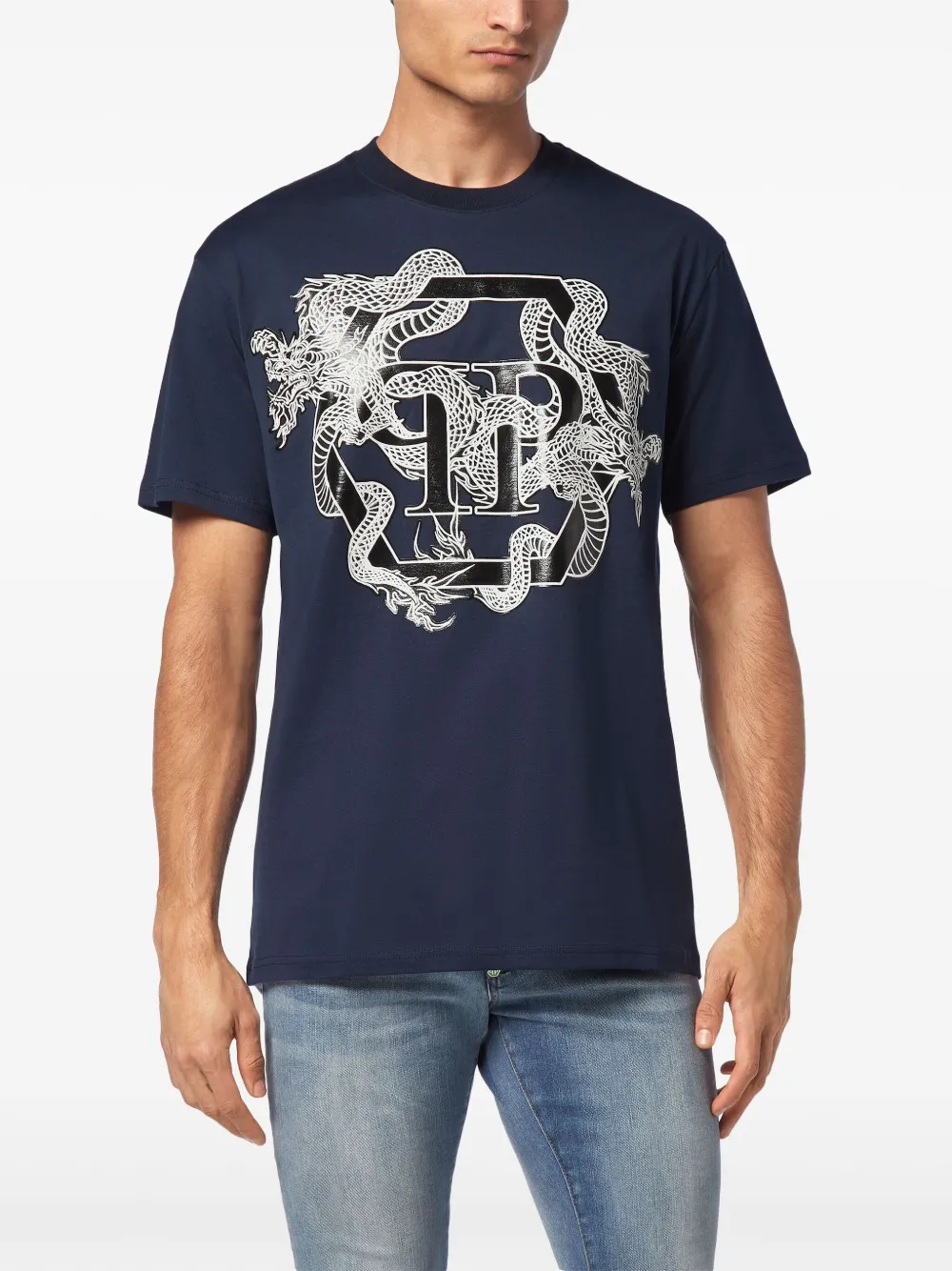 Philipp Plein SS Dragon T-shirt Blauw