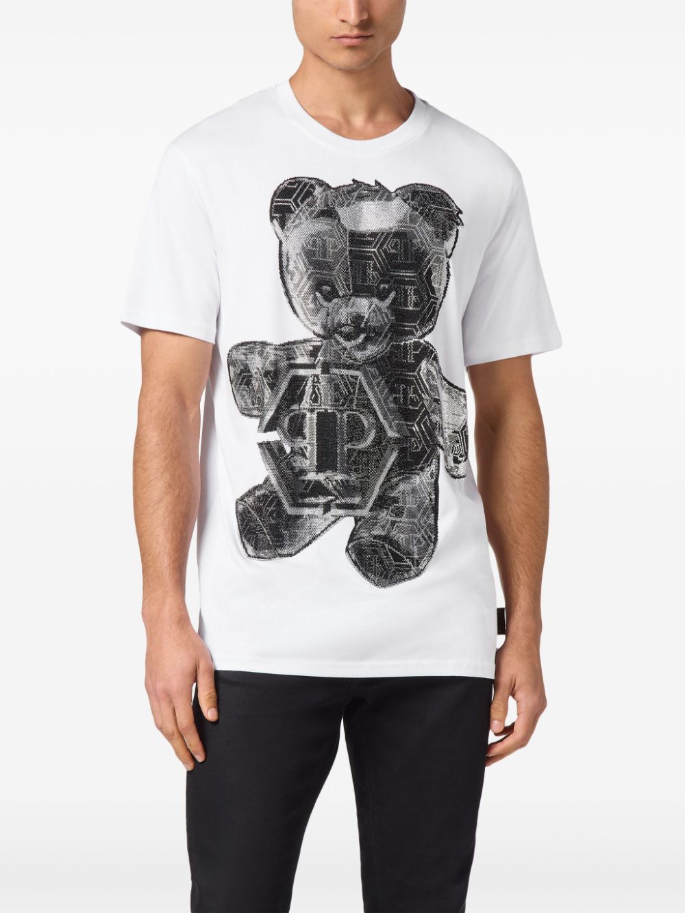 Philipp Plein Teddy Bear-applique cotton shirt Men