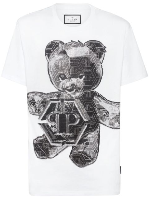 Philipp Plein Teddy Bear-applique cotton shirt Men