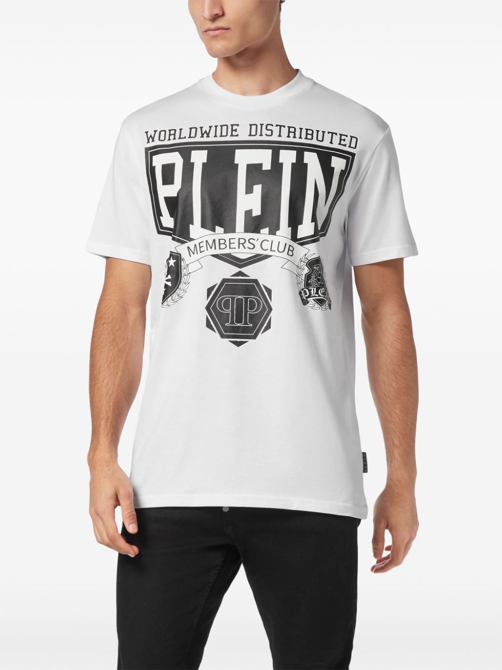 Shop Philipp Plein Ss College T-shirt In White