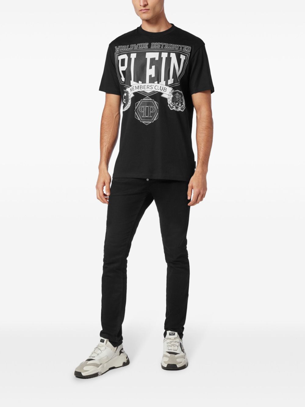 Shop Philipp Plein Ss College T-shirt In Black