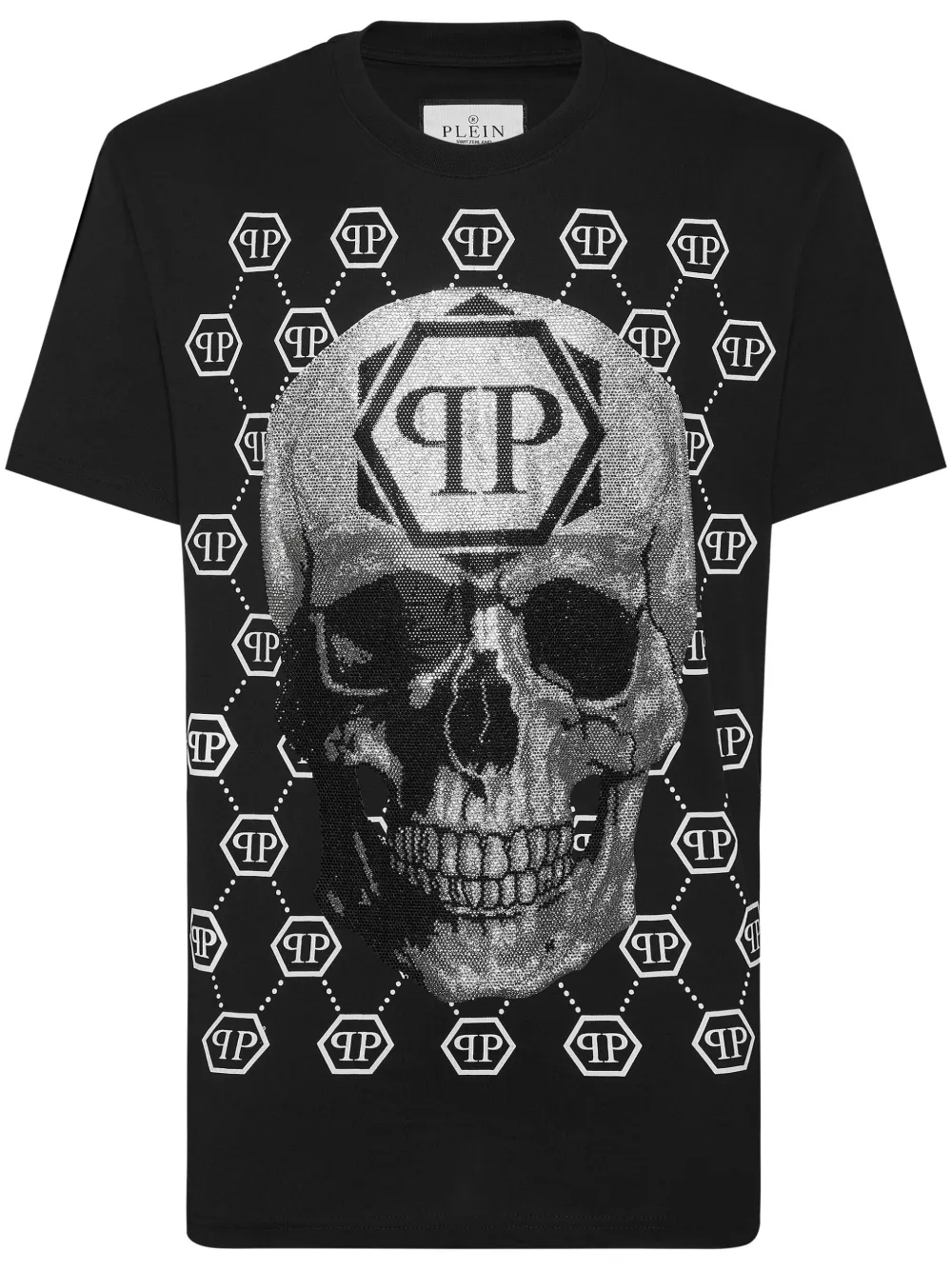 Philipp Plein Skull T-shirt verfraaid met stras Zwart