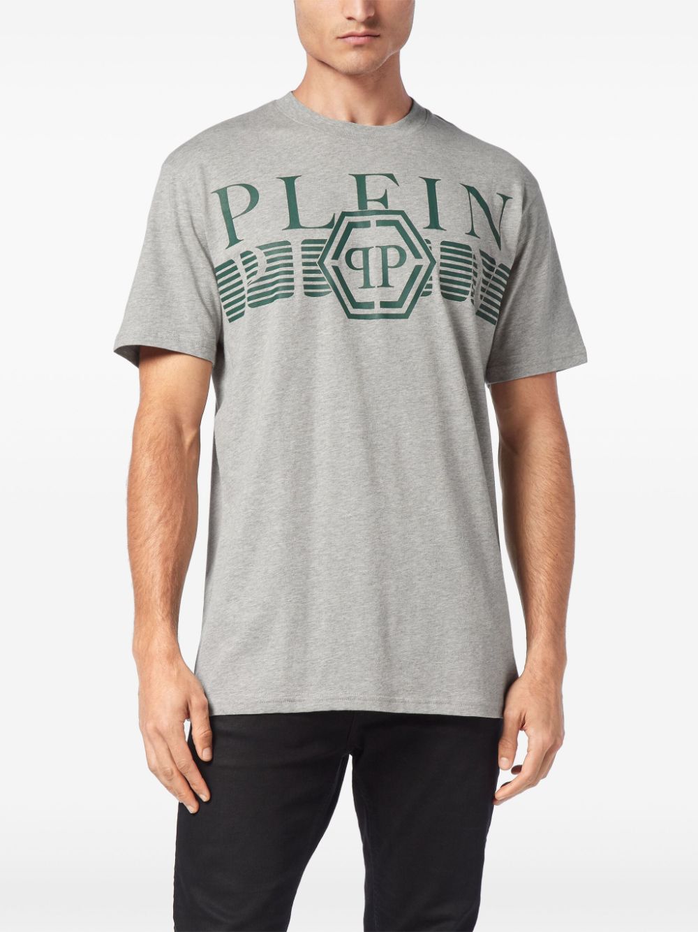 Shop Philipp Plein Logo Print T-shirt In Grey