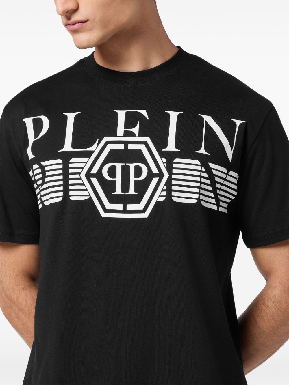 Shop Philipp Plein Logo Print T-shirt In Black