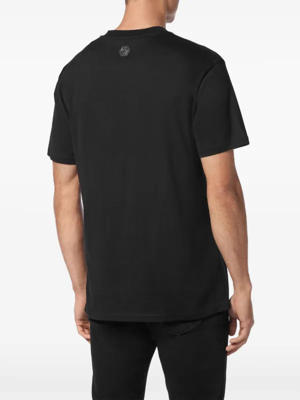 Tシャツ・カットソー PHILIPP PLEIN Men T Shirts MTK6447 BLACK Philipp Plein rhinestone-logo Cotton t-shirt | Black | FARFETCH