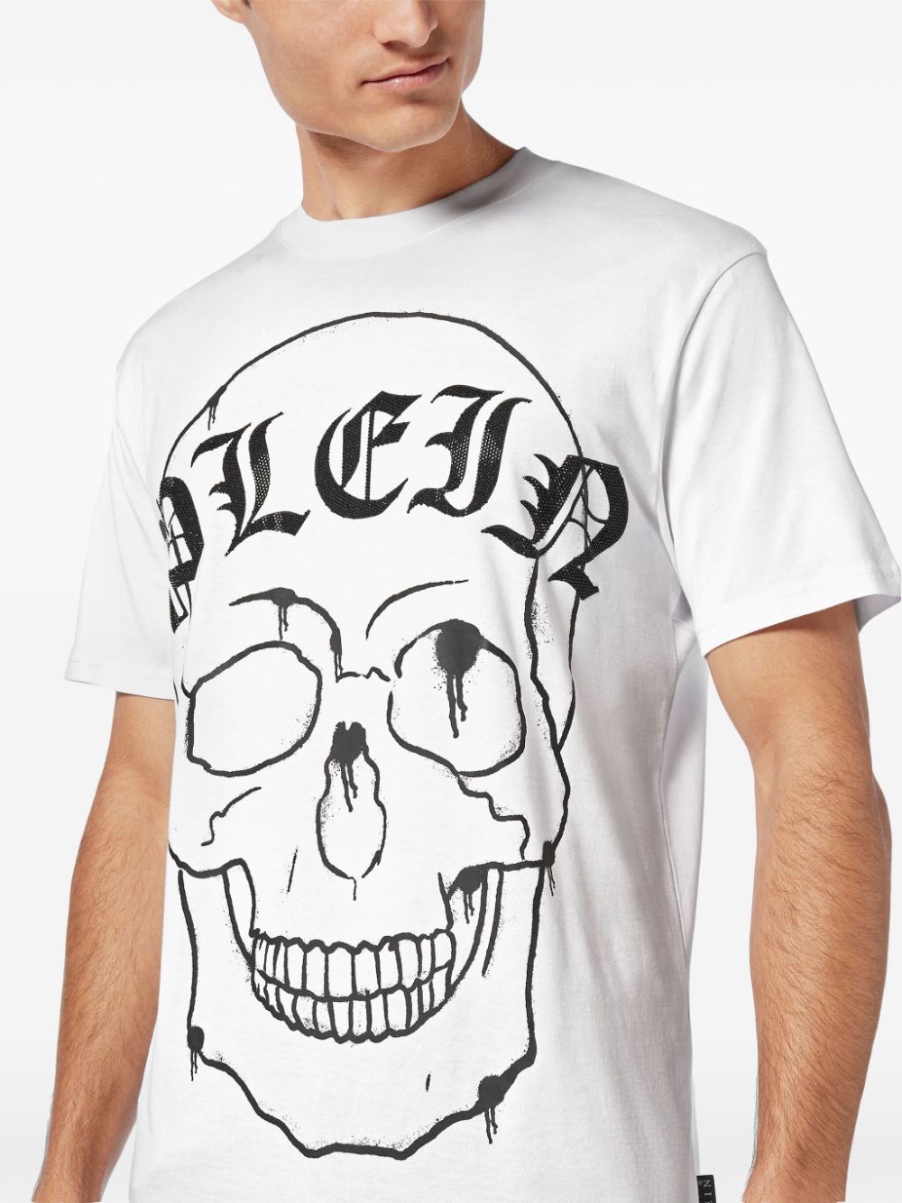 Shop Philipp Plein Skull-print T-shirt In White