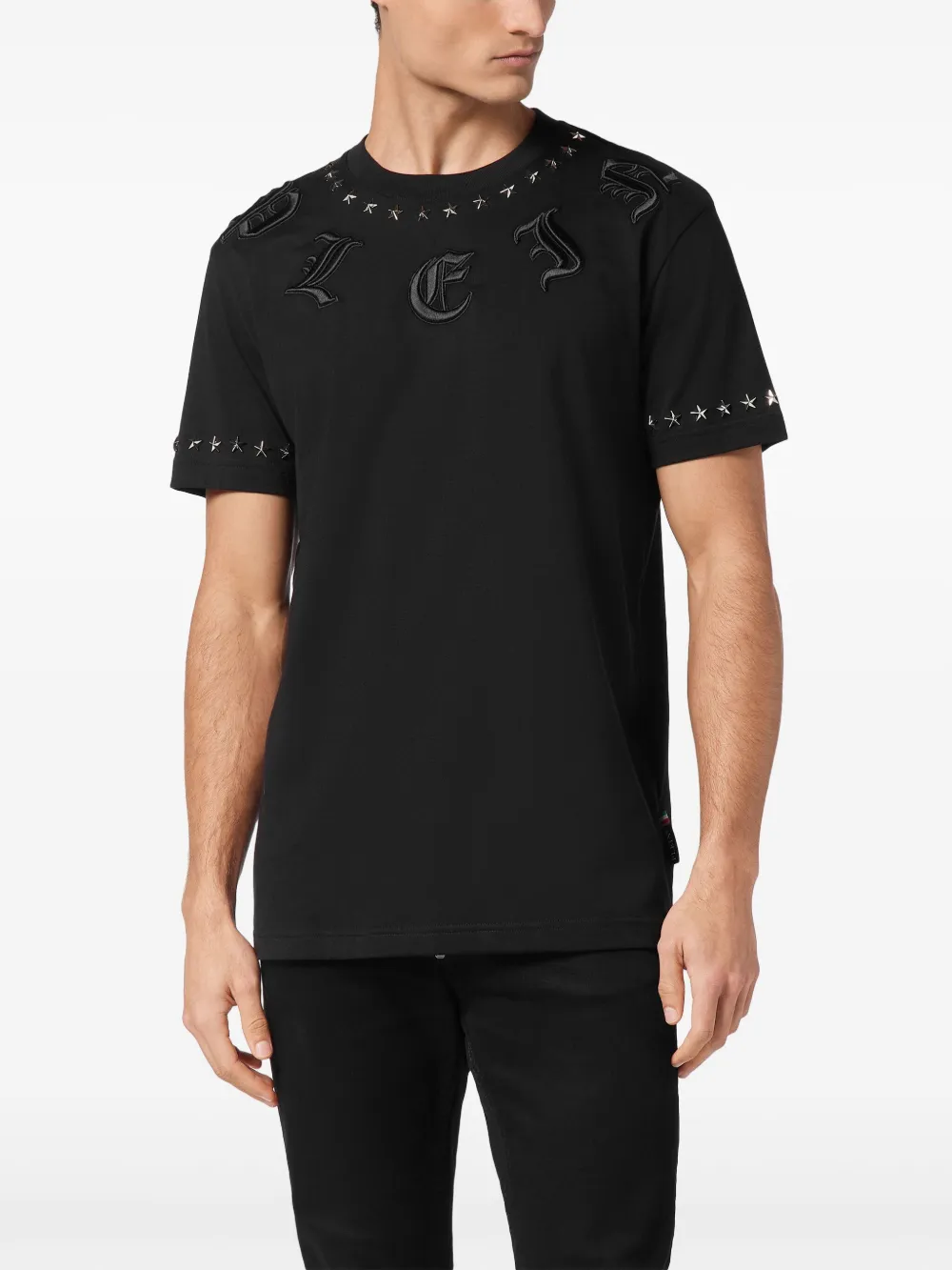 Philipp Plein T-shirt met ronde hals en logo Zwart