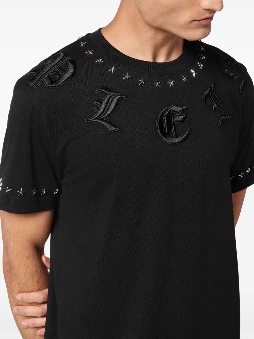 Philipp Plein T-shirt met ronde hals en logo Zwart