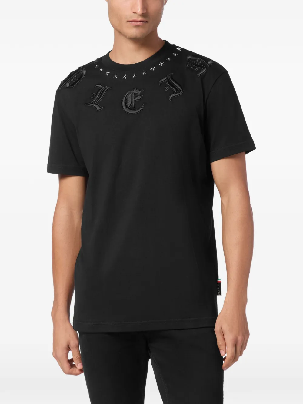 Philipp Plein T-shirt met ronde hals en logo Zwart