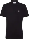 Philipp Plein logo-patch cotton polo shirt - Black