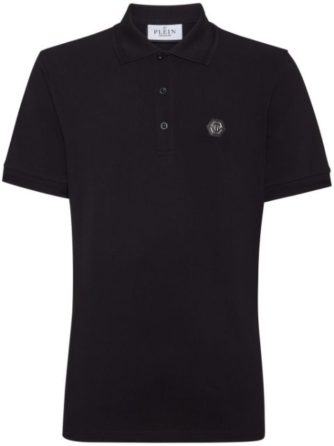 Philipp Plein logo-patch cotton polo shirt Men