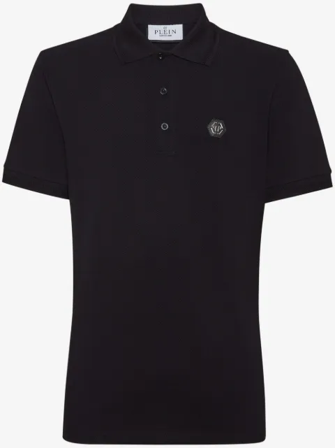 Philipp Plein logo-patch cotton polo shirt