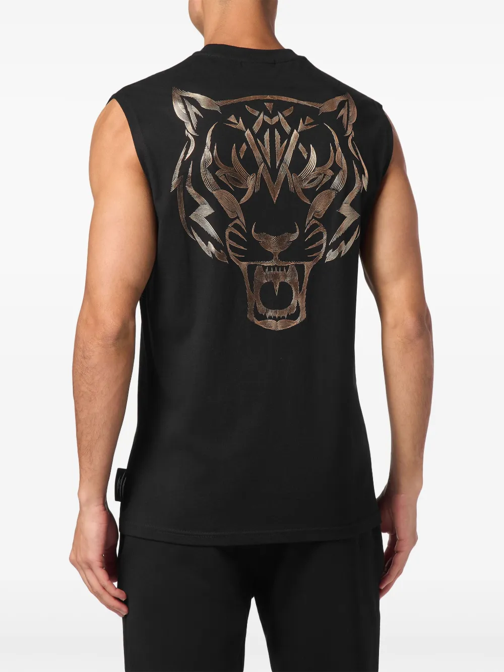 Plein Sport Tanktop met ronde hals en tijgerprint Zwart