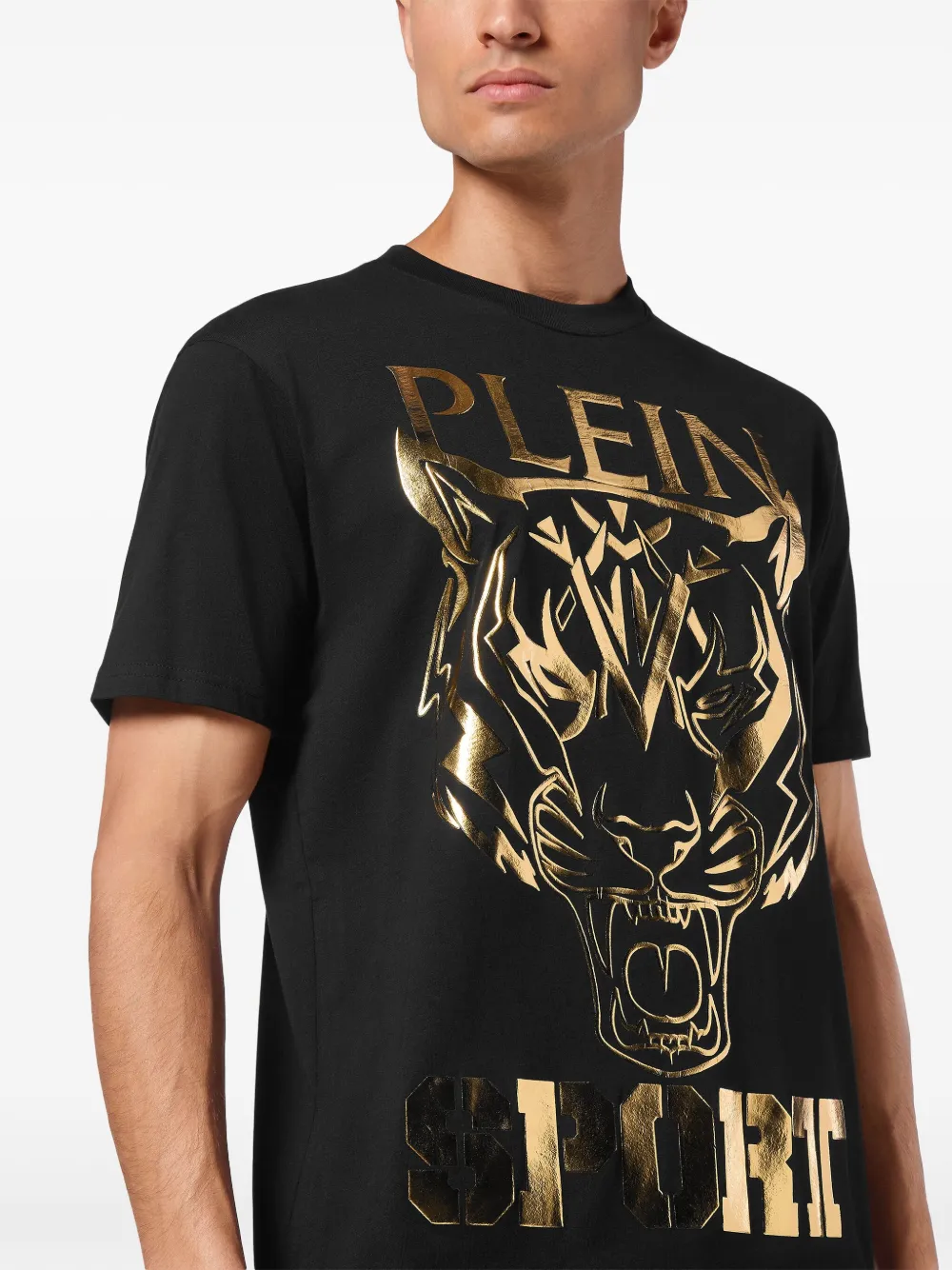 Plein Sport T-shirt met tijgerprint Zwart