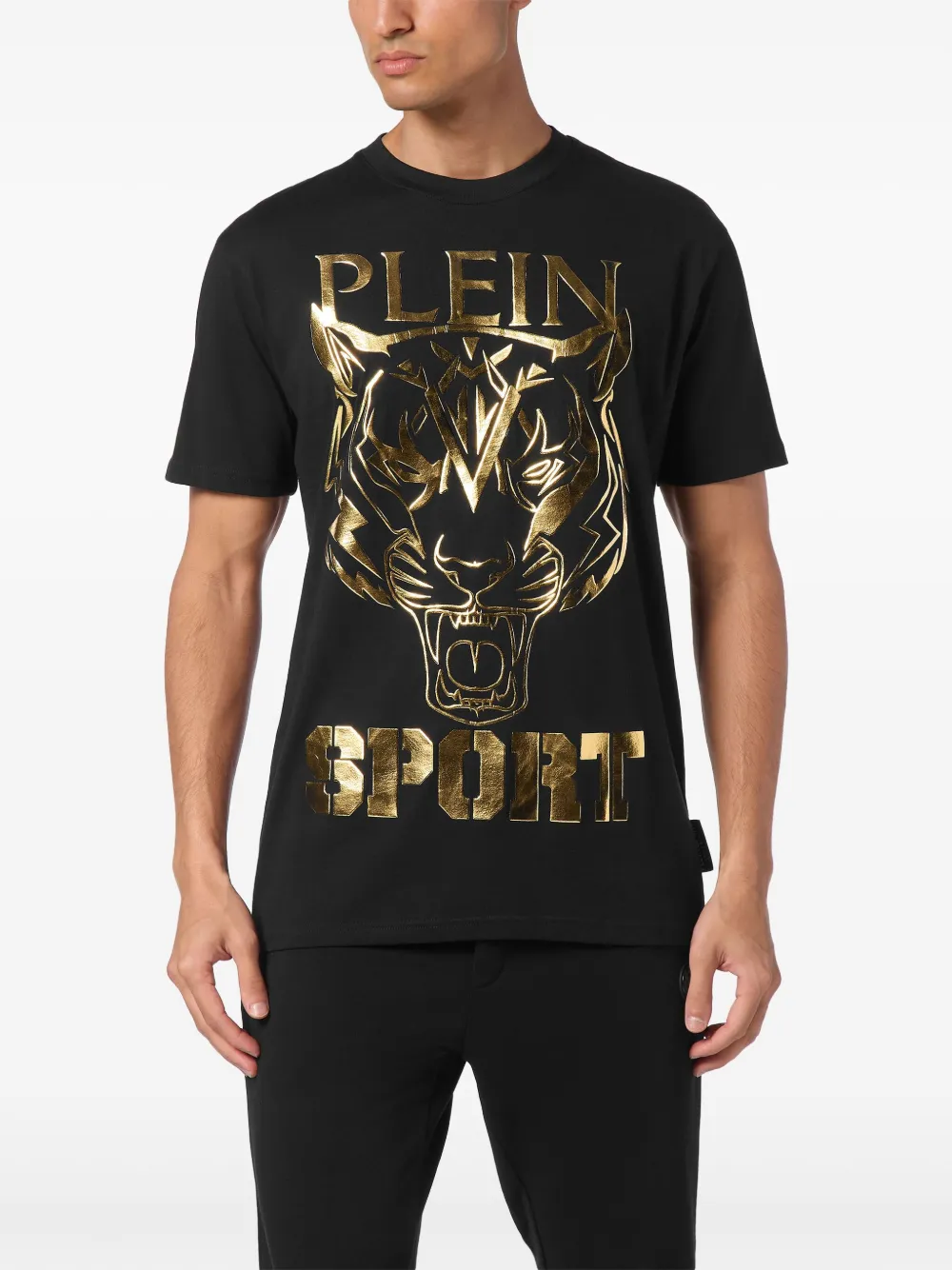 Plein Sport T-shirt met tijgerprint Zwart