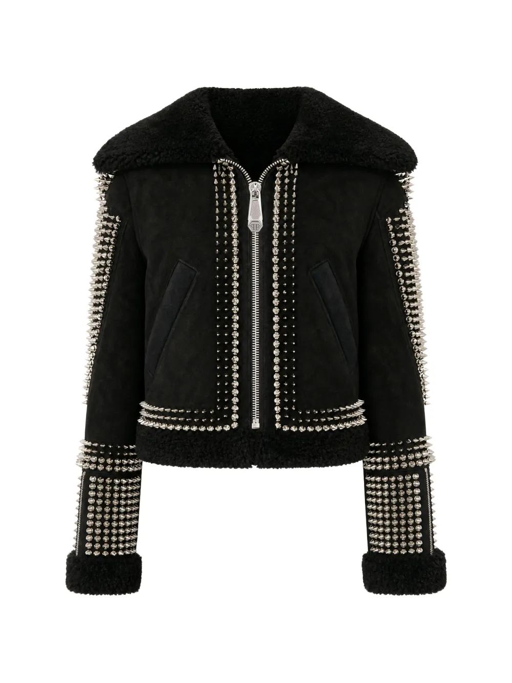 Philipp Plein stud-embellished cropped jacket