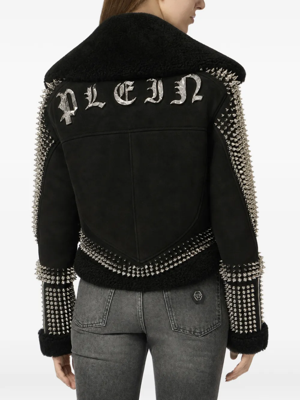 Philipp Plein stud-embellished cropped jacket Zwart