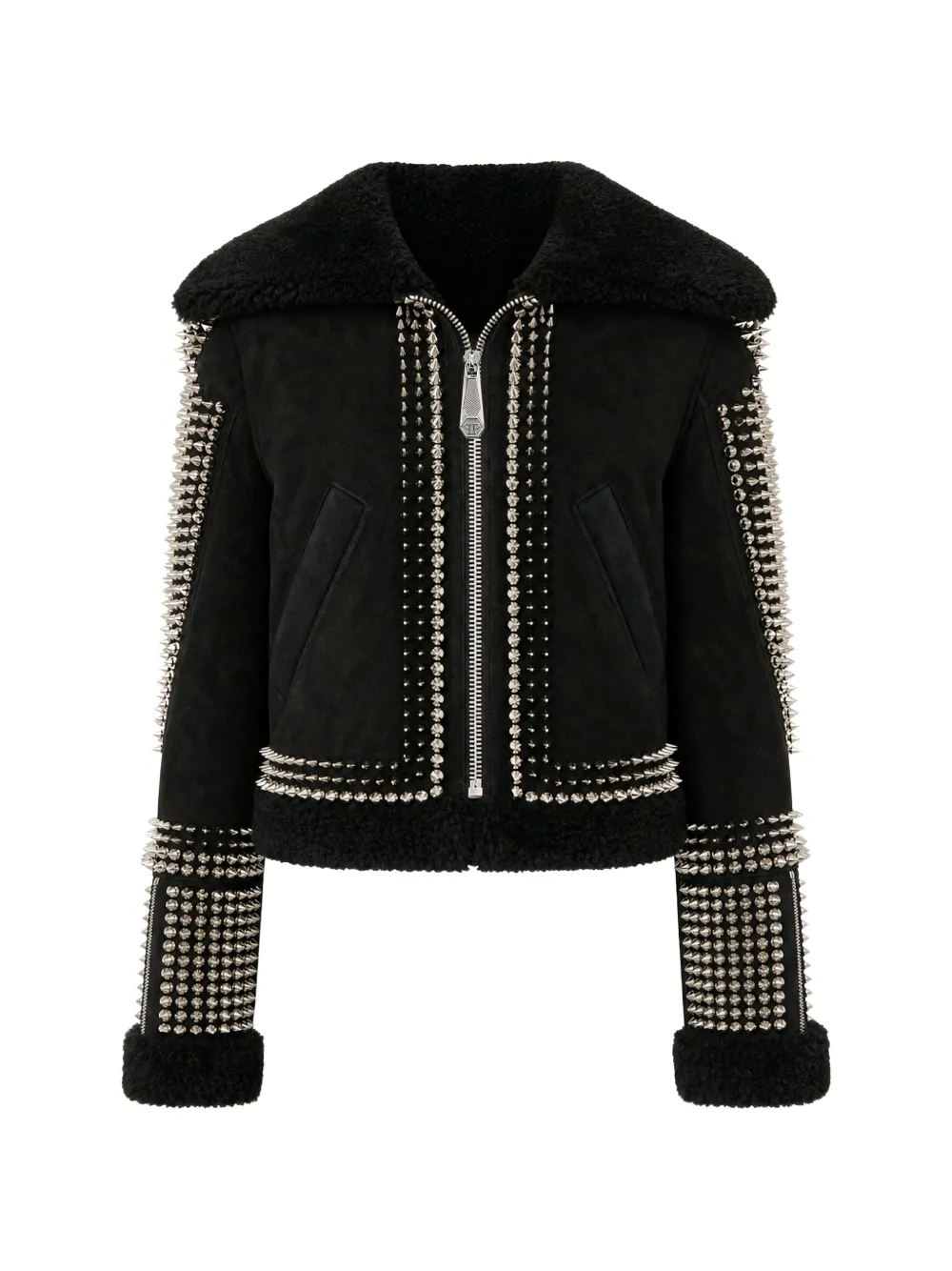 Philipp Plein stud-embellished cropped jacket Zwart