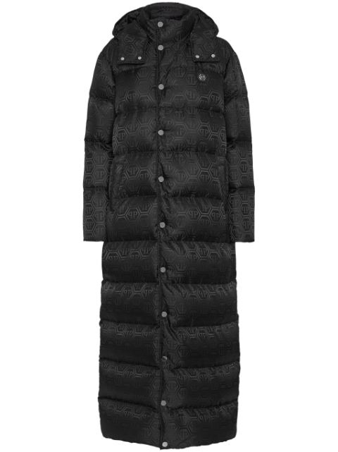 Philipp Plein monogram-pattern padded coat Women