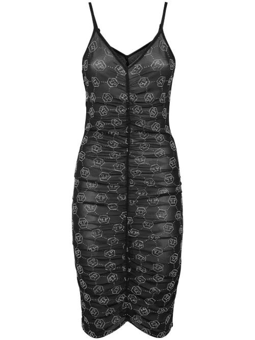 Robe en tulle à motif monogrammé - Philipp Plein - Modalova