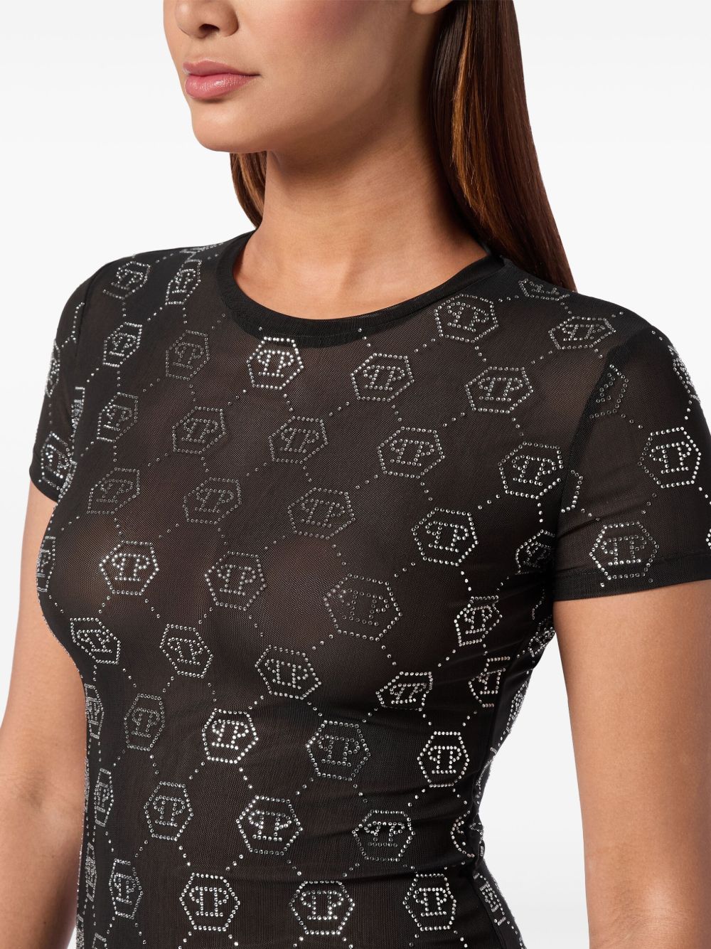 Philipp Plein monogram crystal-embellished T-shirt Women