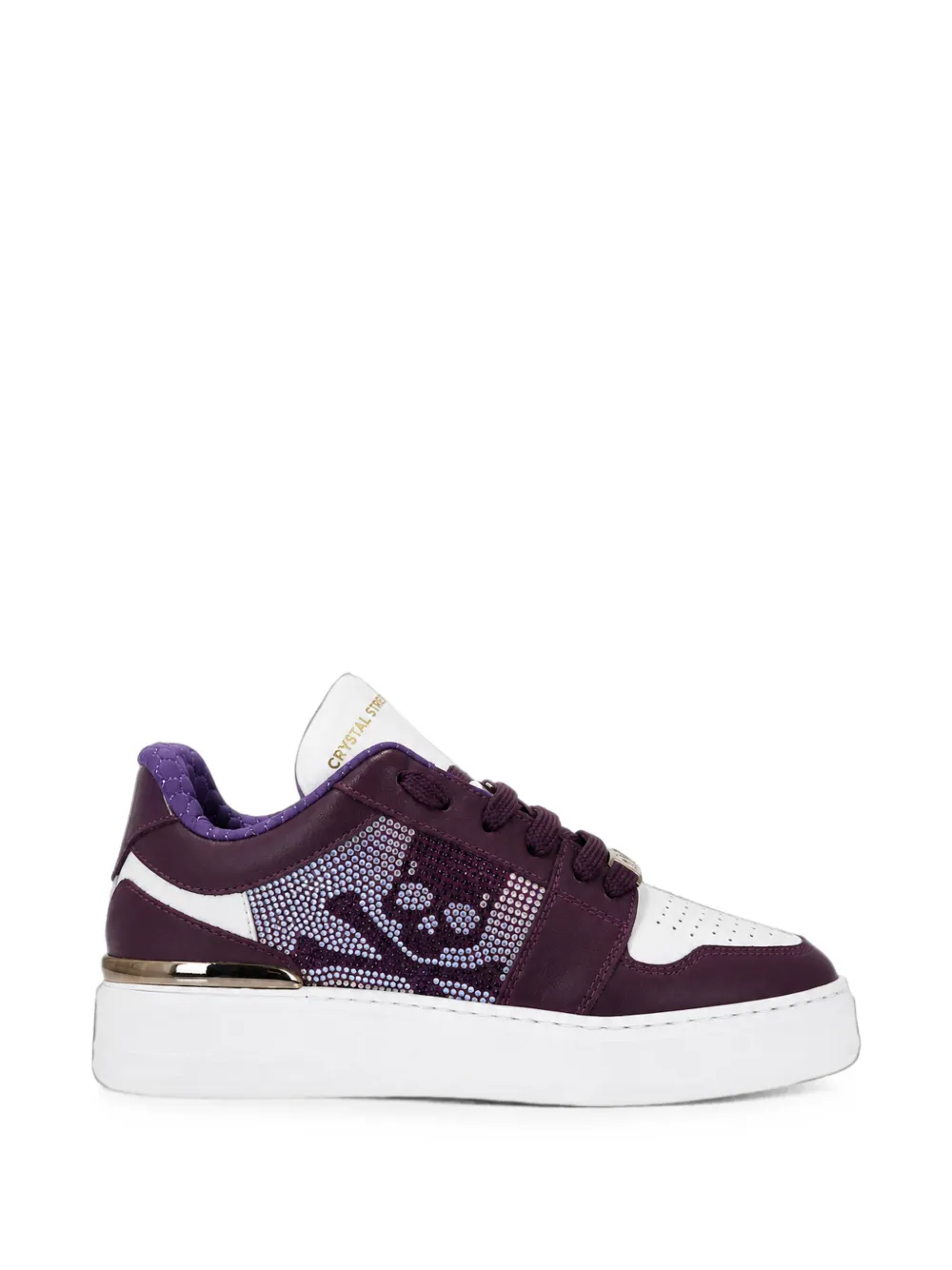Philipp Plein crystal-embellished skull-motif sneakers - unisex - Calf Leather/Calf Suede/Synthetic Rubber/Calf Leather/Polyester/Elastodiene/Syn...