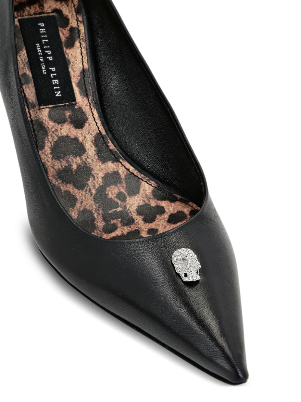 Philipp Plein Decollete Skull 55 mm pumps met stras Zwart