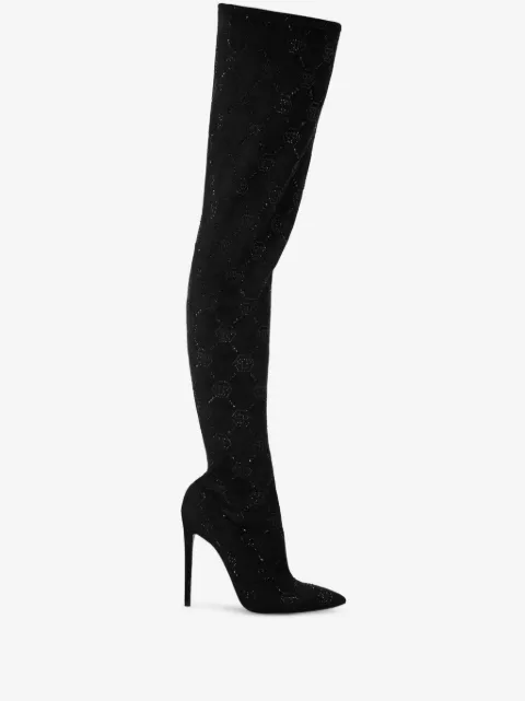 Philipp Plein 120mm monogram-pattern boots