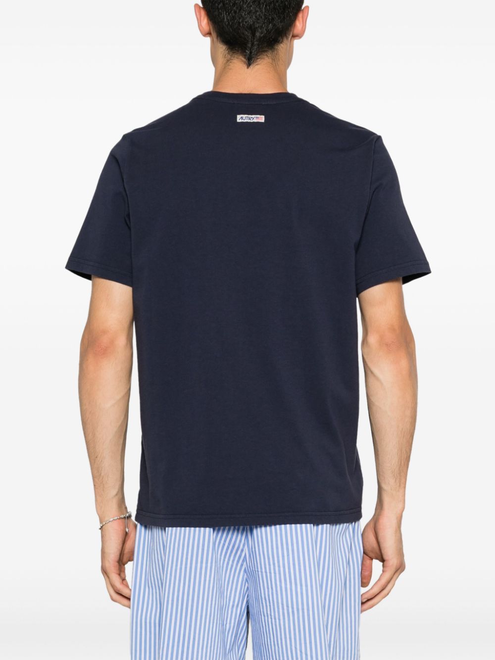 Shop Autry Logo-patch Cotton T-shirt In Blue