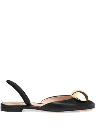 Gianvito Rossi Sphera Slingback Flat Pumps | Black | FARFETCH SG