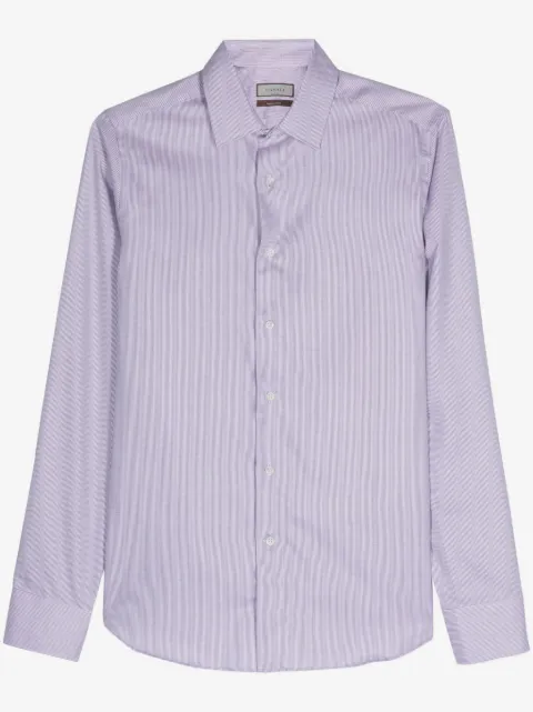 Canali geometric-pattern cotton shirt