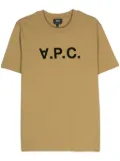 A.P.C. logo-flocked cotton T-shirt - Green