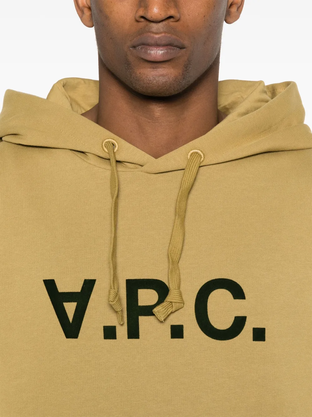 Cheap A.P.C. logo-flocked cotton hoodie Men