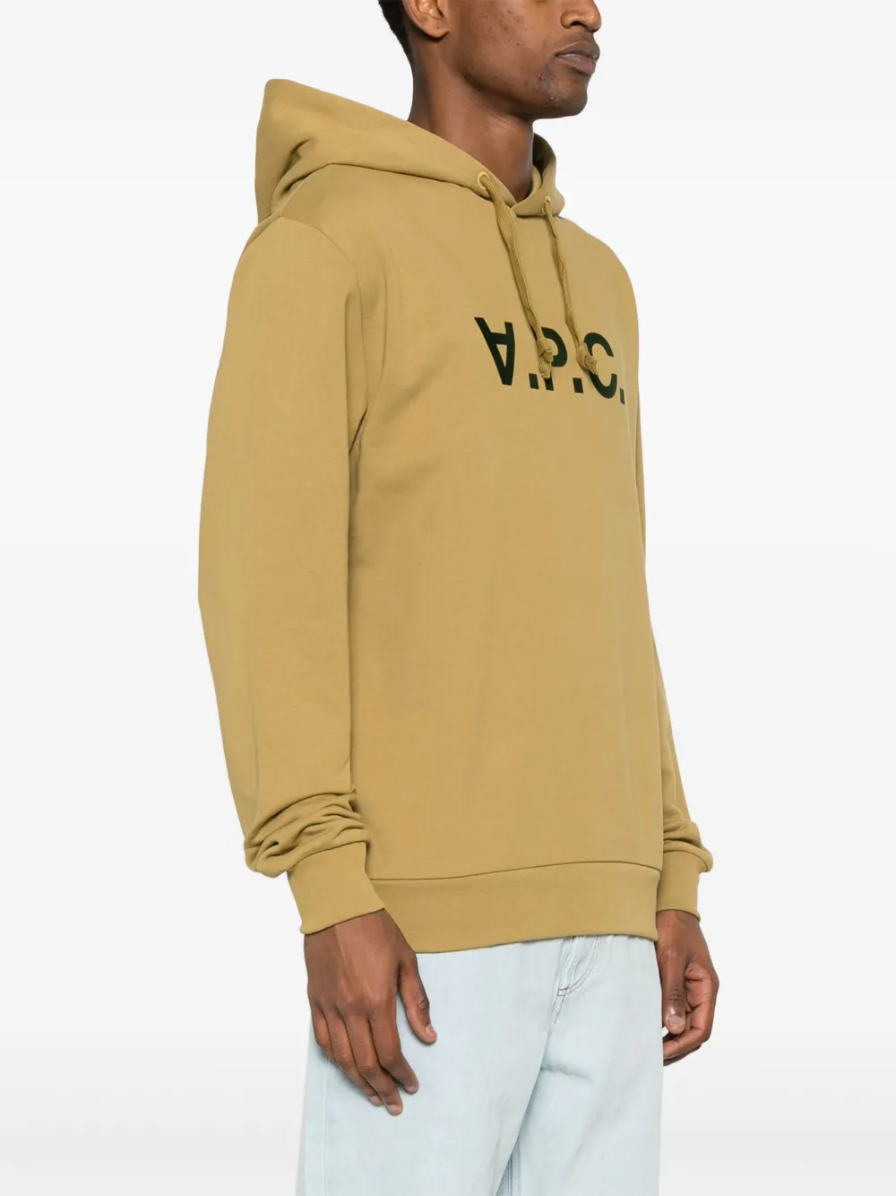 Cheap A.P.C. logo-flocked cotton hoodie Men