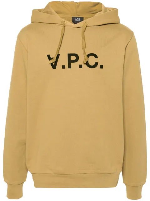 Cheap A.P.C. logo-flocked cotton hoodie Men