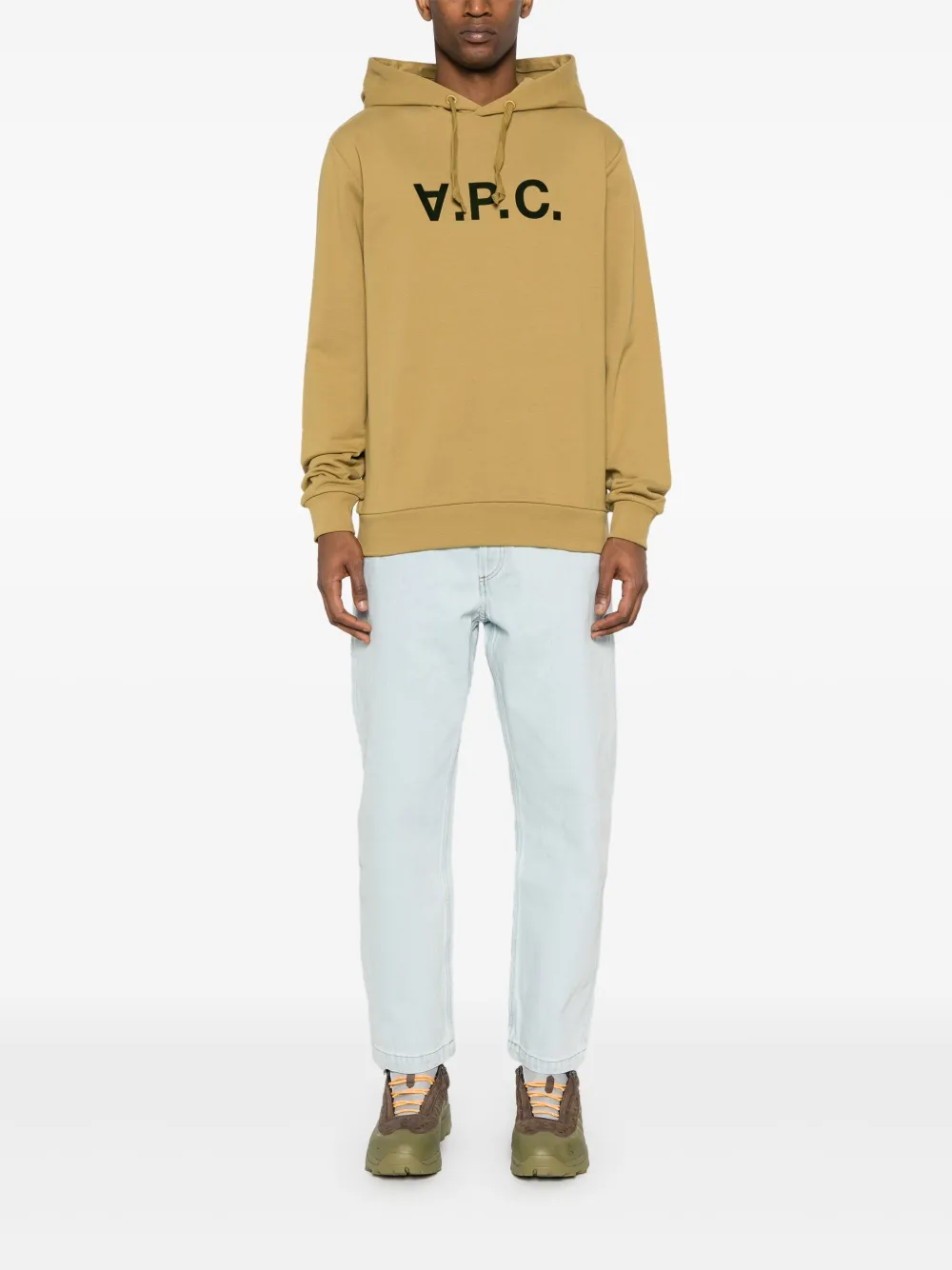 Cheap A.P.C. logo-flocked cotton hoodie Men