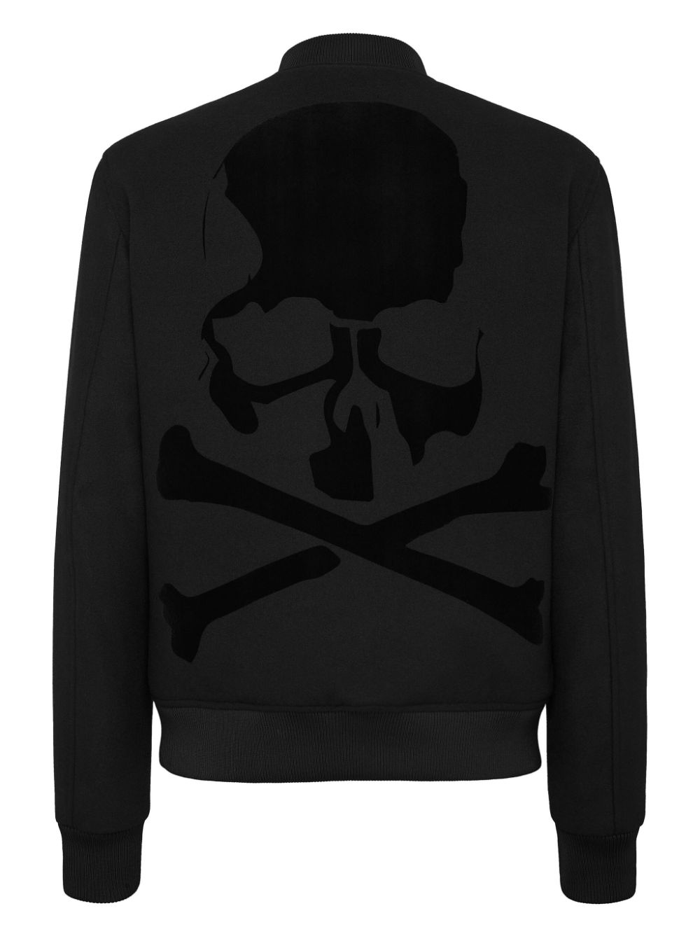 Shop Philipp Plein Skull & Bones Bomber Jacket In "02 Black"