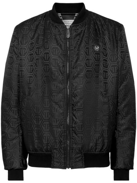 Philipp Plein monogram-jacquard bomber jacket Men