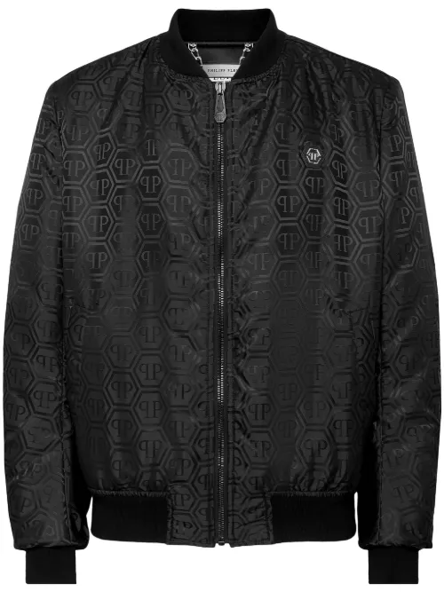 Veste bomber à logo en jacquard - Philipp Plein - Modalova