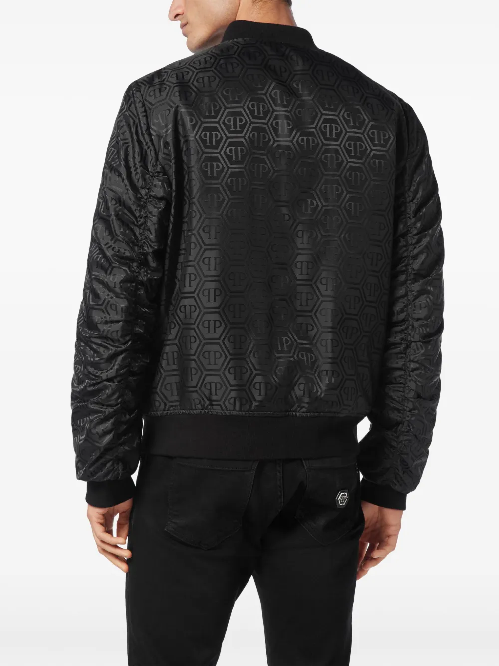 Philipp Plein Bomberjack met monogram Zwart