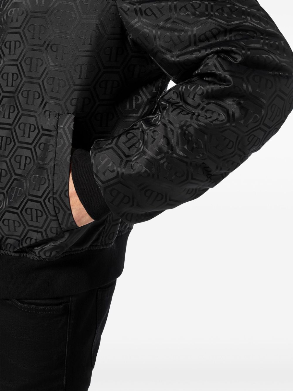 Philipp Plein monogram-jacquard bomber jacket Men