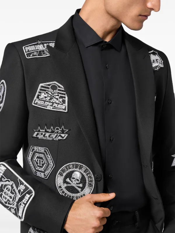 Philipp Plein Blazer Con Applicazioni Nero FARFETCH IT