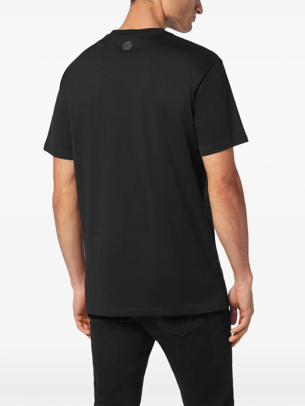 Philipp Plein Katoenen T-shirt met doodskop van stras Zwart
