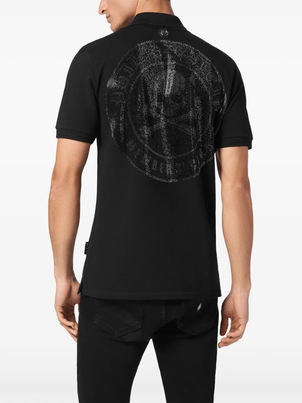 Philipp Plein Katoenen poloshirt met logo Zwart