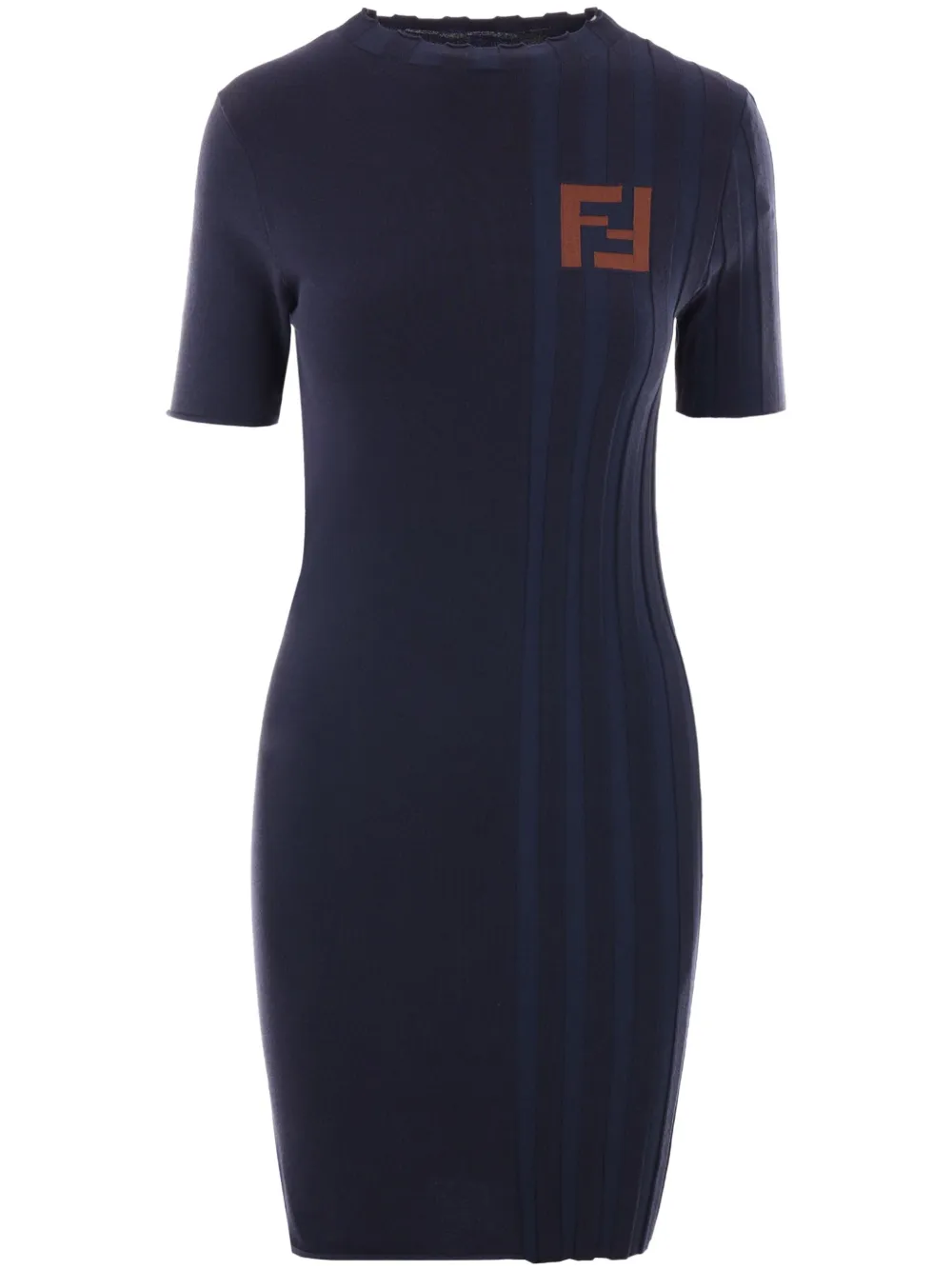 FENDI Midi-jurk met logo Blauw