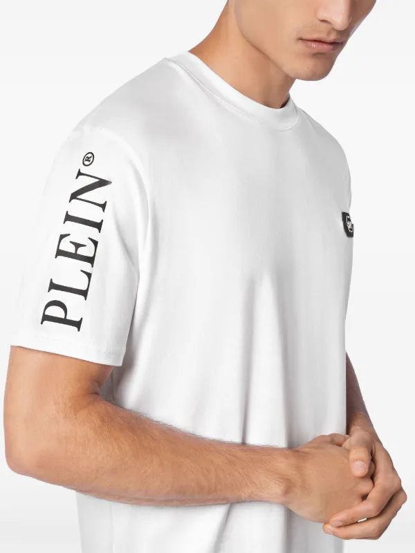 Tシャツ・カットソー PHILIPP PLEIN Logo patch t-shirt Philipp Plein logo-patch Cotton t-shirt | White | FARFETCH AM
