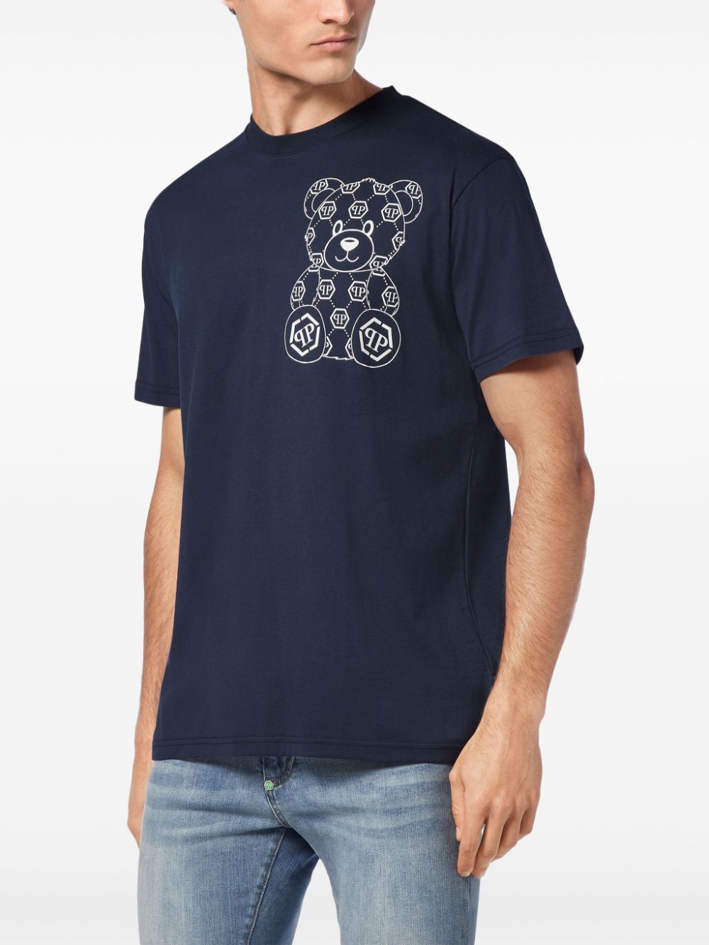 Shop Philipp Plein Logo T-shirt In Blue