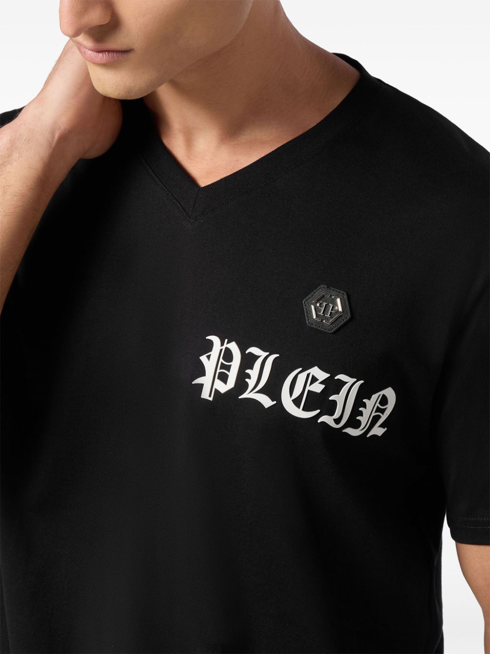 Shop Philipp Plein Gothic Logo Print T-shirt In Black