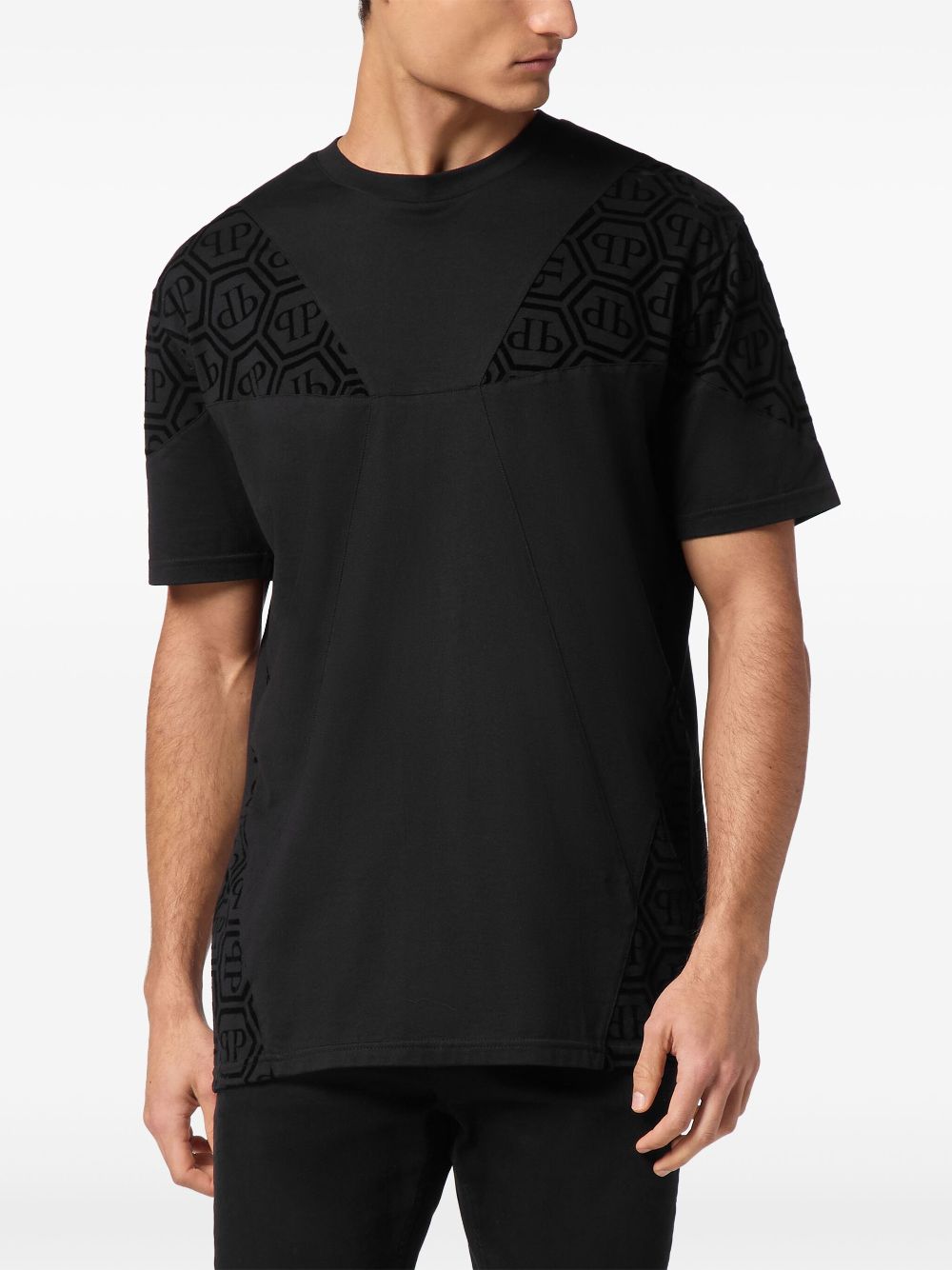 Philipp Plein logo-panel cotton t-shirt Men