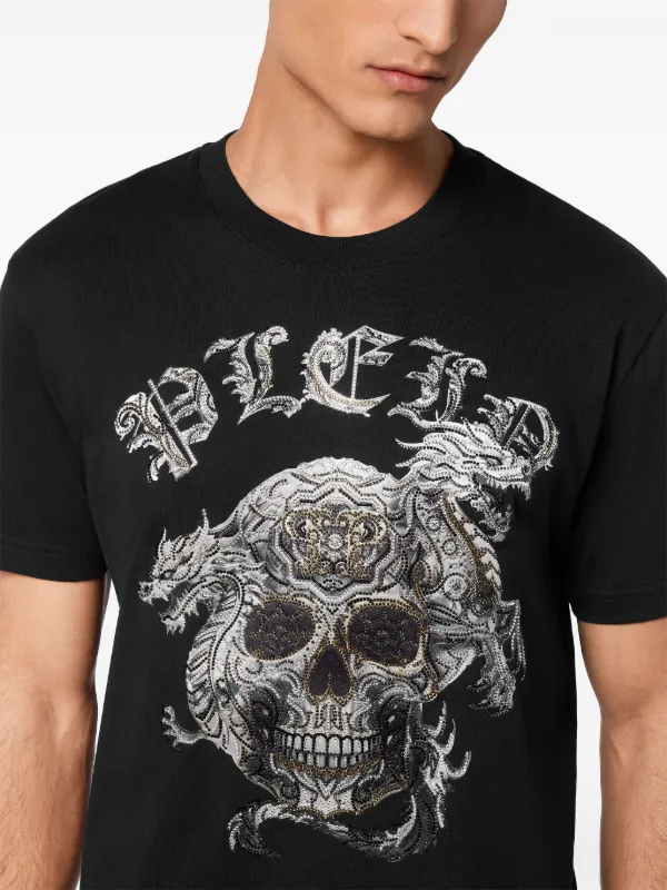 Black skull t shirt best sale